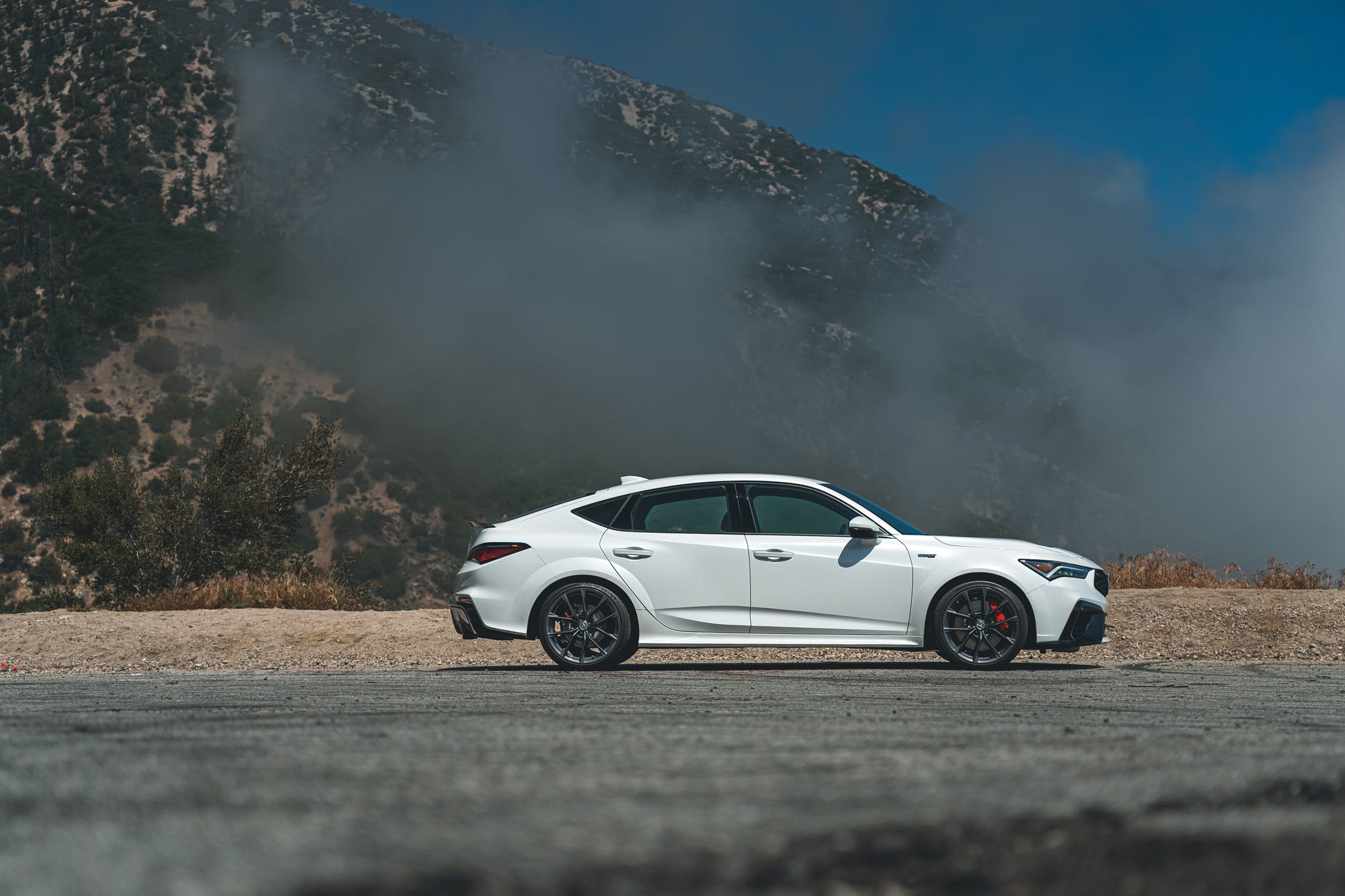 Compared with the Civic Type R, the Acura Integra Type S looks less extroverted, but it's still sporty.