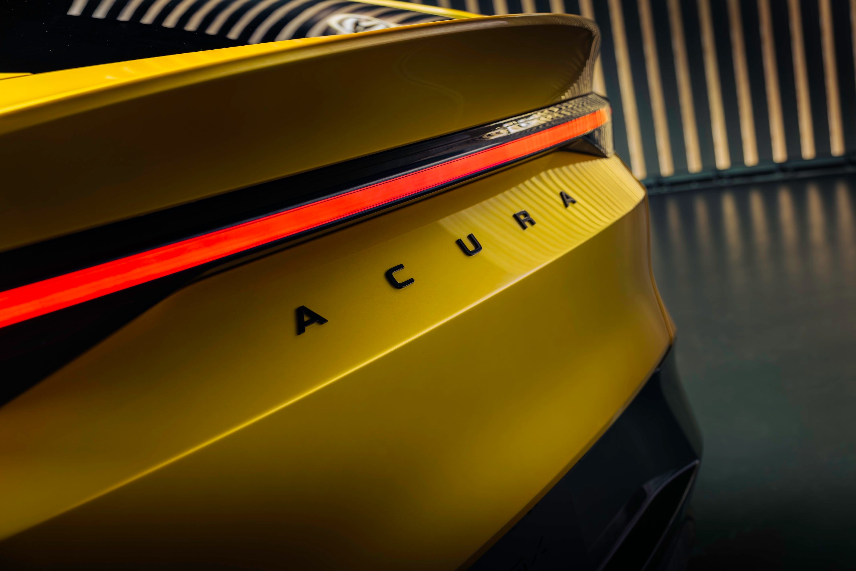Instead of the typical caliper tool that looks like the letter "A," Acura is spelled out on the SUV's rear liftgate.