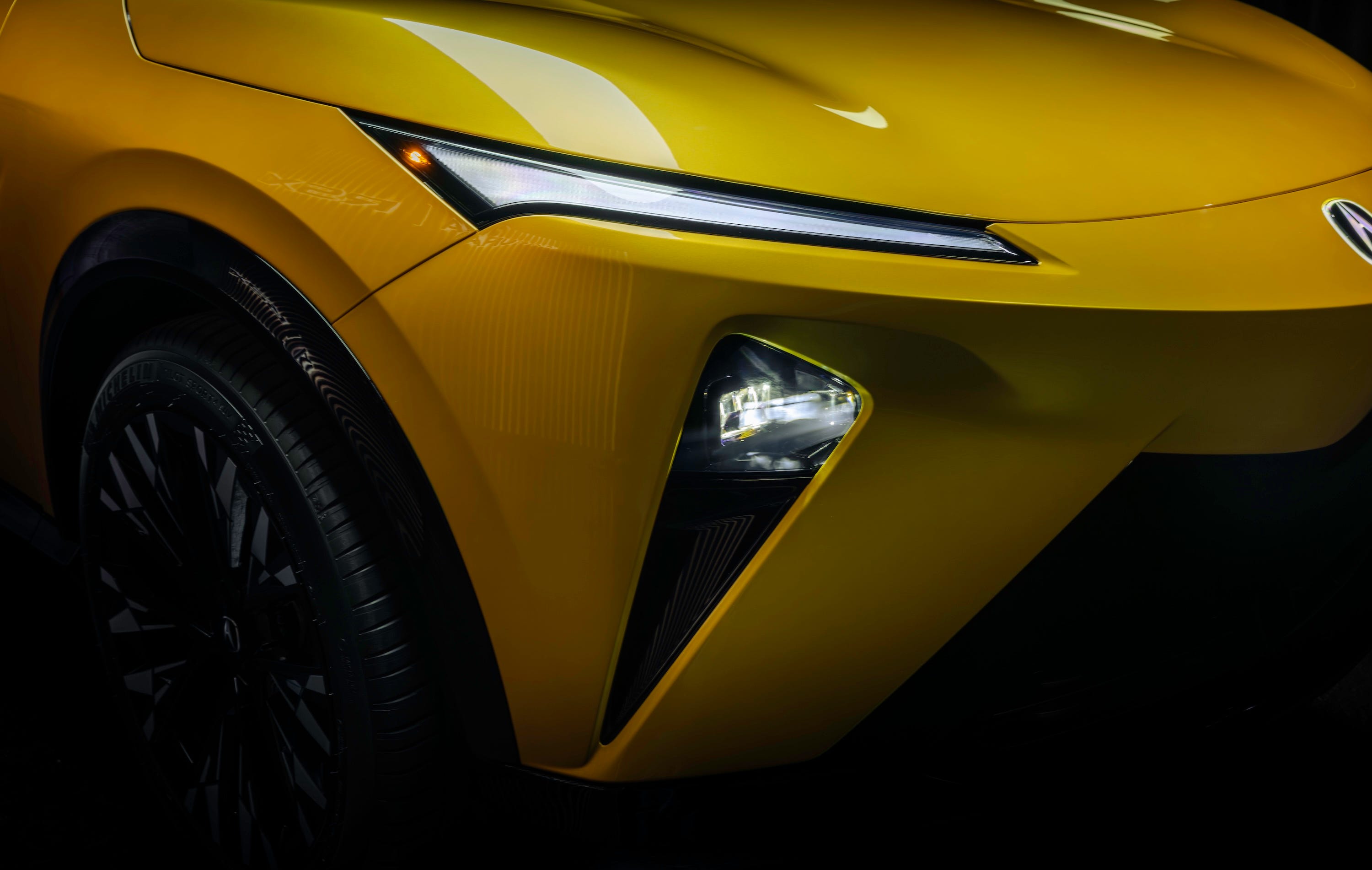 The narrow daylight running lights look menacing, and they sit above the actual headlights below.